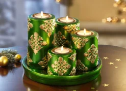 Adventsteelichthalter aus Keramik