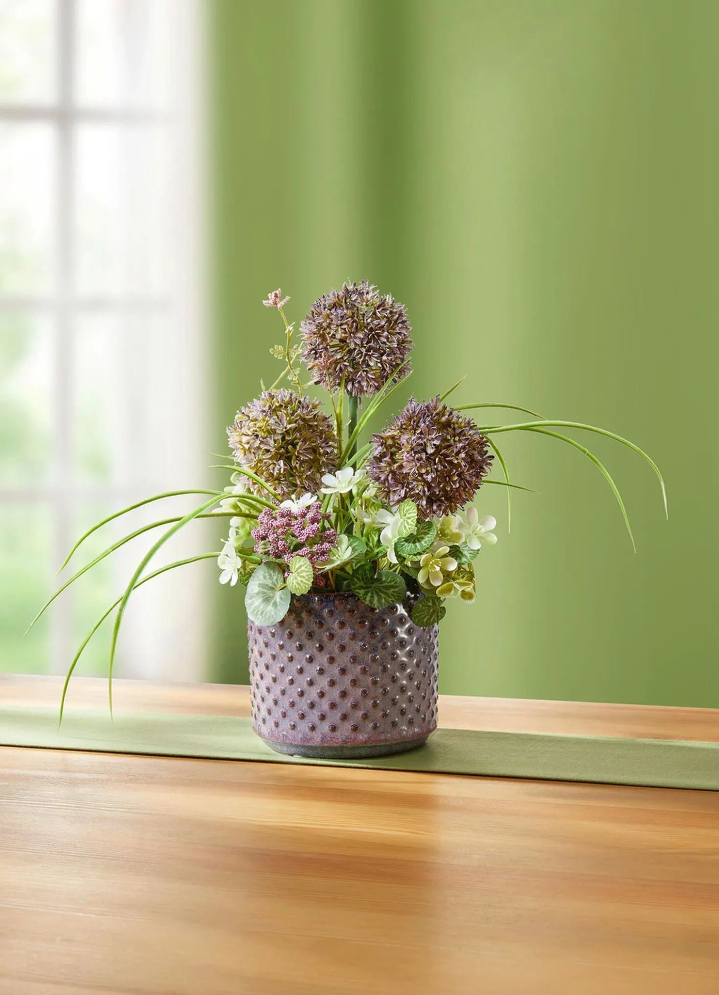 Allium-Gesteck im Topf