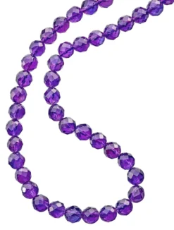 Amethyst-Halskette mit facettierten Kugeln