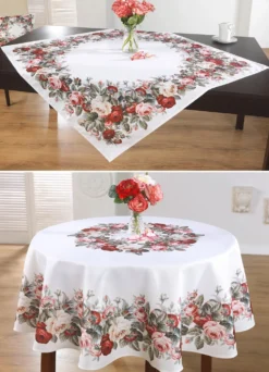 Aussdrucksstarke Tischdecke mit bezauberndem Rosen-Dessin