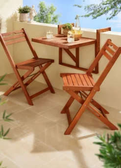 Balkon-Set "Berkeley" aus Eukalyptusholz, 3-teilig