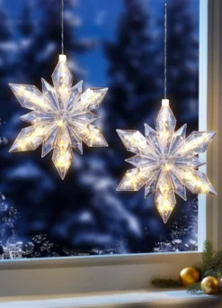 Batteriebetriebener LED-Weihnachtsstern, 2er-Set