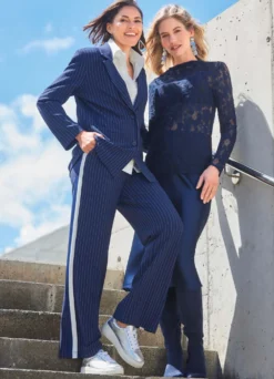 Blazer mit Nadelstreifen