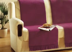 bocasa Wohndecke und Sesselschoner mit Fransenabschluss