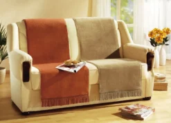 bocasa Wohndecke und Sesselschoner mit Fransenabschluss