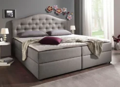 Boxspringbett mit Bettkasten und Topper