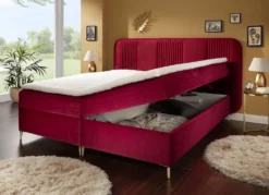 Boxspringbett mit Bettkasten und Topper
