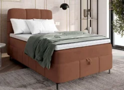 Boxspringbett mit Bettkasten und Topper