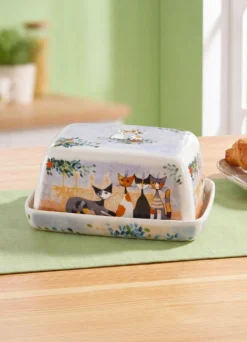 Butterdose aus hochwertigem Fine-Bone-China-Porzellan