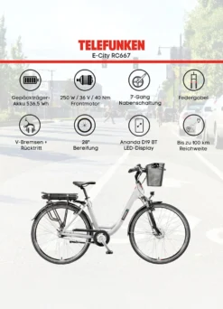 City-E-Bike RC667 von TELEFUNKEN