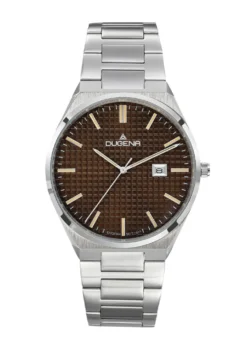 Dugena-Quartz-Herrenuhr mit Edelstahlbandgehäuse