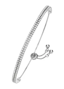 Elegantes doppelreihiges Armband mit synth. Zirkonia