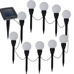 Erdspieß-Solar-Lichterkette, 10-fach