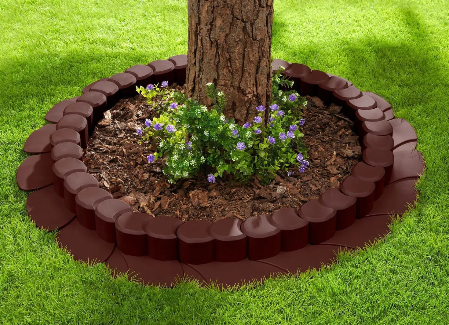 Flexi-Rasenkante, 8er-Set, mit Fahrspur
