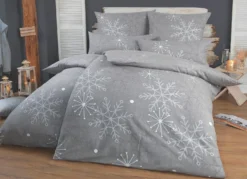 Florella Bettwäsche-Garnitur mit Schneeflocken und Eiskristallen