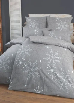 Florella Bettwäsche-Garnitur mit Schneeflocken und Eiskristallen