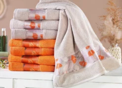 Frottier-Serie mit bedruckter Polyester-Bordüre