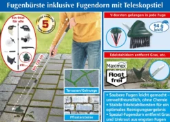 Fugenbürste mit Fugendorn und Teleskopstiel