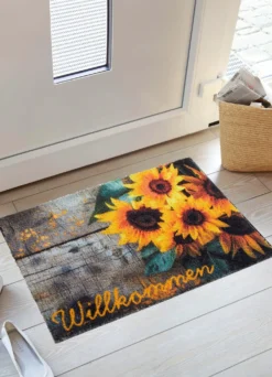Fußmatte mit Sonnenblumen-Motiv