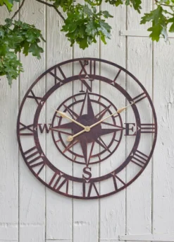 Gartenuhr "Kompass"