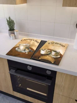 Herdabdeckplatten Cappuccino, 2er-Set