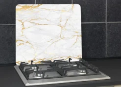 Herdabdeckplatten/Wandblende, Motiv Marmor gold