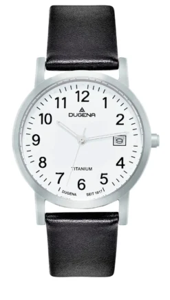 Herrenuhr mit Titangehäuse und Lederband