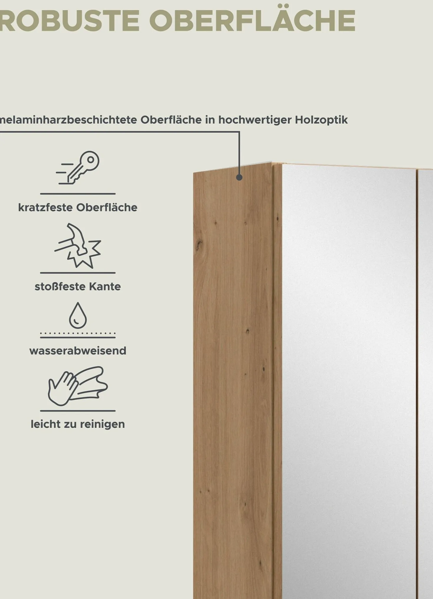 Hervorragender Spiegelschrank mit LED-Beleuchtung