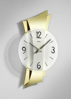 Hochwertige Wanduhr aus Messing mit geschwungener Rückwand