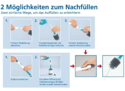 2in1 WC-Garnitur mit integriertem Reinigungsmittel-Spender