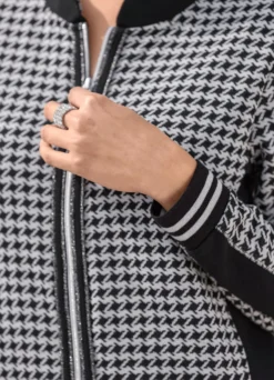 Jacke mit Hahnentritt-Dessin
