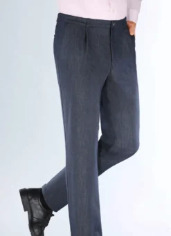 "Klaus Modelle"-Edeljeans mit Bundfalten in 2 Farben