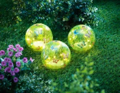LED-Glaskugeln „Schmetterling", 3er-Set