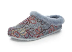 Mubb Wollfilz-Pantoffel mit bunter Blüten-Stickerei