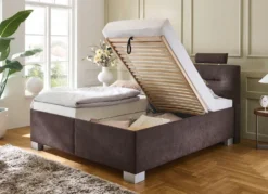Polsterbett mit Einbaulattenrost und Bettkasten