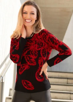 Pullover mit Federdessin