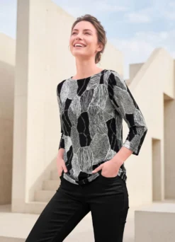 Shirt mit 3/4-langen Ärmeln