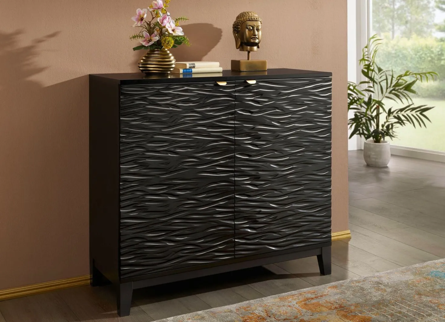 Sideboard mit 3D-Wellendekoration