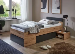 Stauraumbett mit großen Schubladen