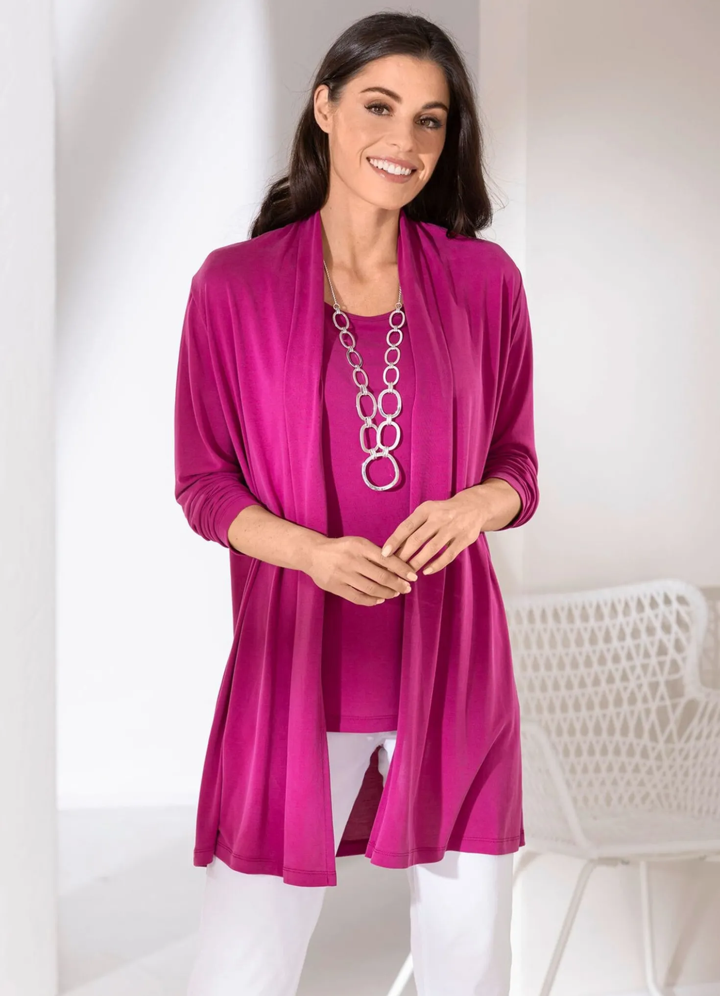 2-teiliges Set bestehend aus Shirtjacke und Trägershirt