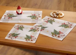 Tischdecke mit weihnachtlichem Wichteldessin