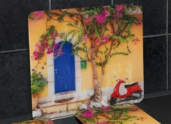 Wandblende aus Glas, Motiv Vespa