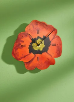 Wanduhr Mohnblume