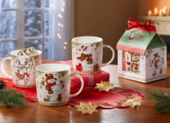 Weihnachtstassen, 4er-Set, mit Geschenkkartons