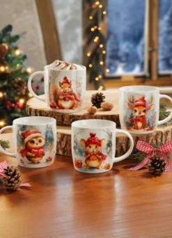 Weihnachtstassen, 4er-Set, mit Geschenkkarton