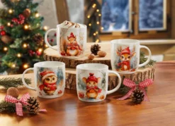 Weihnachtstassen, 4er-Set, mit Geschenkkarton