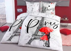 Wende-Bettwäsche-Garnitur aus Polycotton-Linon