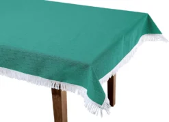 Wind- und wetterfeste Gartentischdecke mit Fransenabschluss