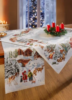 Winterliche Tisch- und Raumdekoration in Gobelin-Qualität