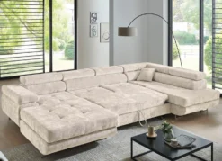 Wohnlandschaft mit Bettfunktion und Bettkasten